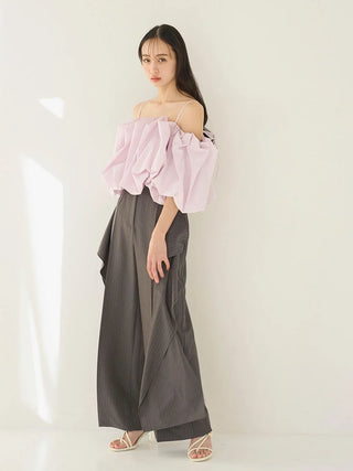 Off-Shoulder Balloon Sleeve Blouse