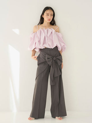 Off-Shoulder Balloon Sleeve Blouse