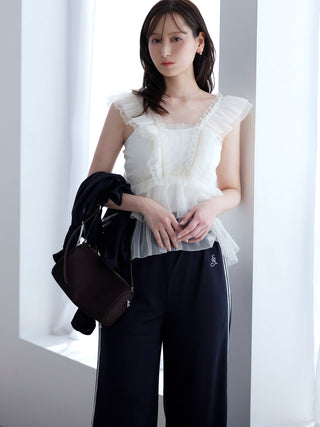 Sustainable Tulle Peplum Blouse