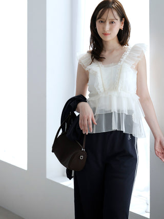 Sustainable Tulle Peplum Blouse