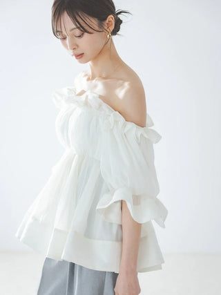 Gathered Frill Tunic Top