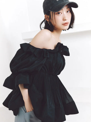 Gathered Frill Tunic Top