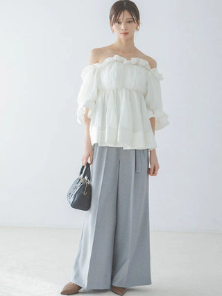 Gathered Frill Tunic Top