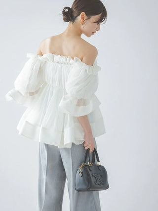 Gathered Frill Tunic Top