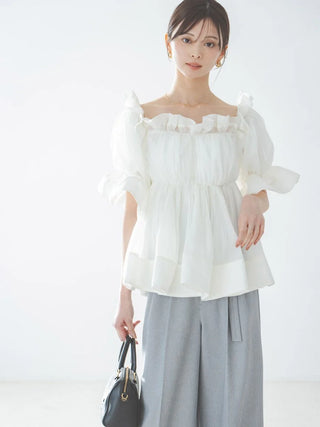 Gathered Frill Tunic Top