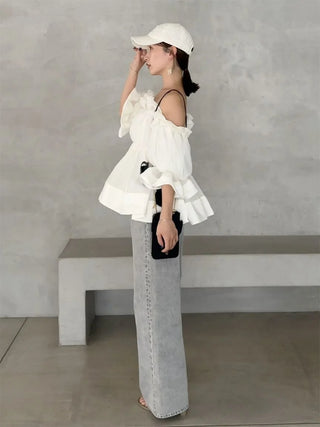 Gathered Frill Tunic Top