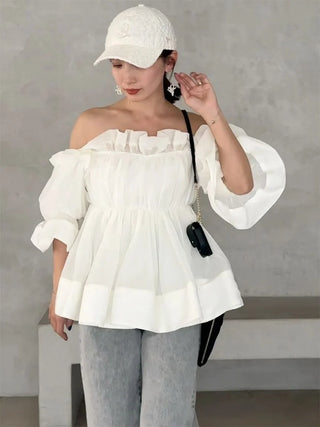 Gathered Frill Tunic Top