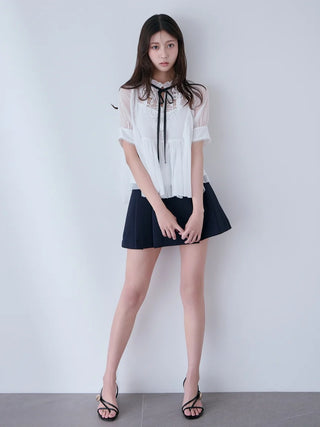 Embroidered Crinkle Blouse