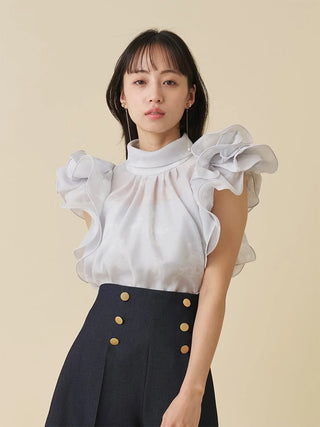 Organza Ruffle Blouse