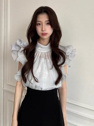 Organza Ruffle Blouse