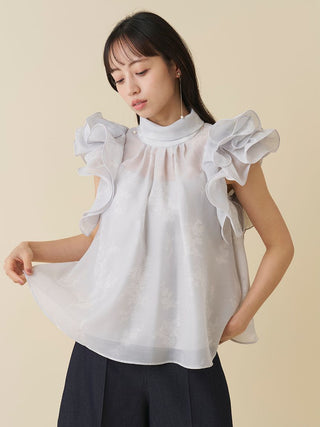 Organza Ruffle Blouse