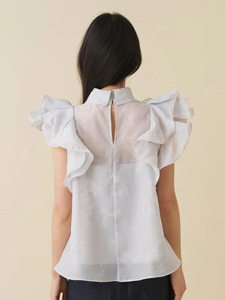 Organza Ruffle Blouse
