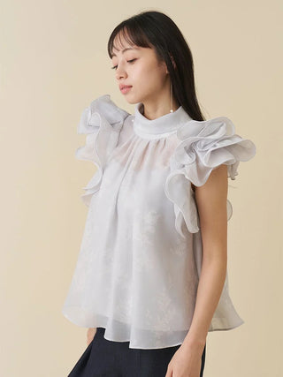 Organza Ruffle Blouse