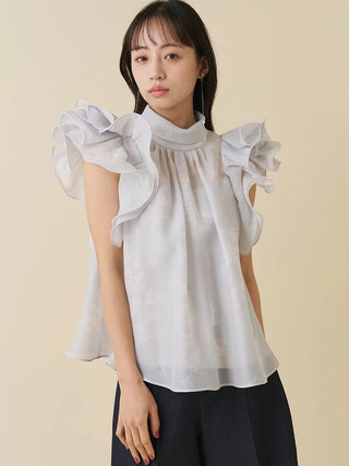 Organza Ruffle Blouse