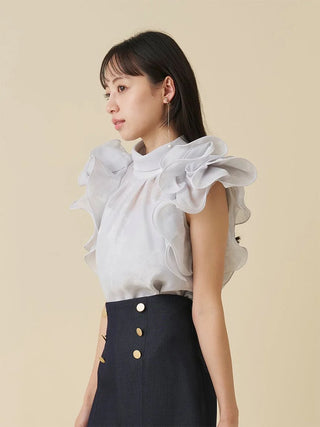 Organza Ruffle Blouse