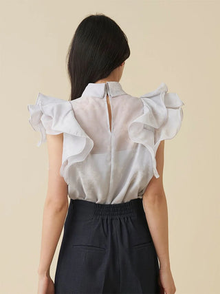 Organza Ruffle Blouse
