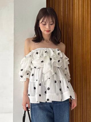 Off-Shoulder Tiered Ruffle Blouse