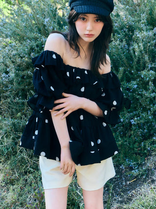 Off-Shoulder Tiered Ruffle Blouse