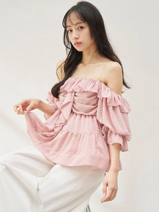 Off-Shoulder Tiered Ruffle Blouse