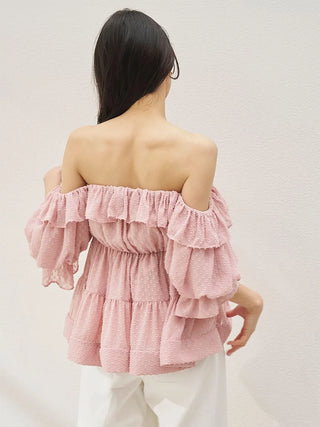 Off-Shoulder Tiered Ruffle Blouse