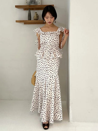 Sustainable Fruit Print Shirred Blouse