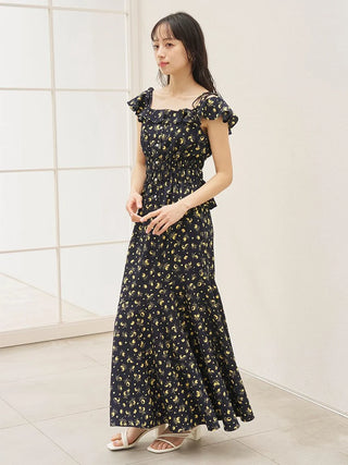 Sustainable Fruit Print Shirred Blouse