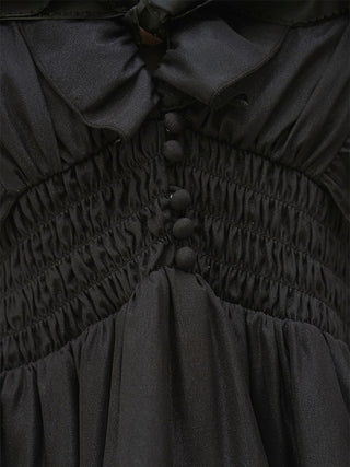 Sheer Peplum Ribbon Blouse
