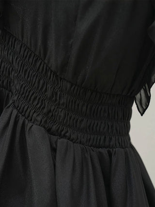 Sheer Peplum Ribbon Blouse
