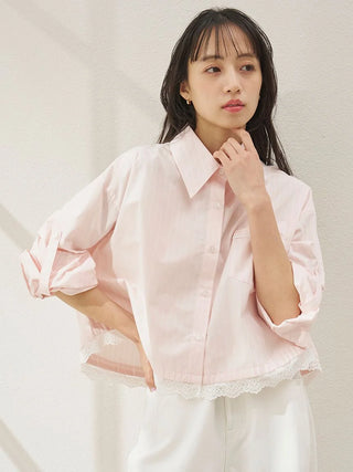 Lace Detail Stripe Shirt