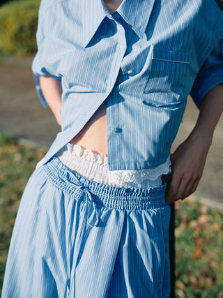 Lace Detail Stripe Shirt