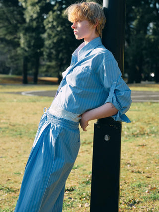 Lace Detail Stripe Shirt
