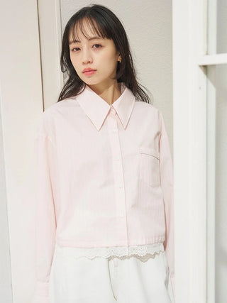 Lace Detail Stripe Shirt