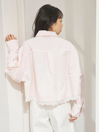 Lace Detail Stripe Shirt
