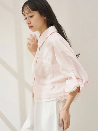 Lace Detail Stripe Shirt