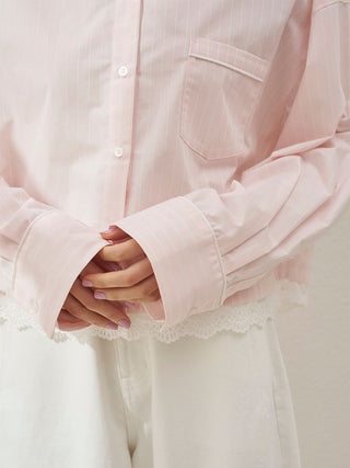 Lace Detail Stripe Shirt