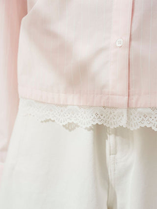 Lace Detail Stripe Shirt