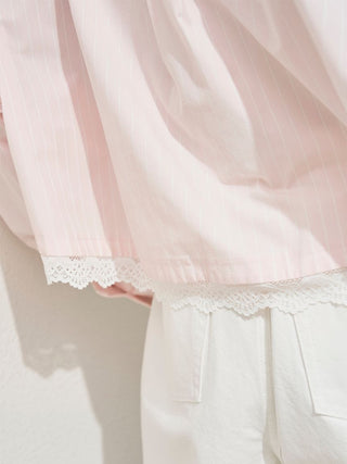 Lace Detail Stripe Shirt