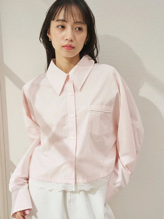 Lace Detail Stripe Shirt