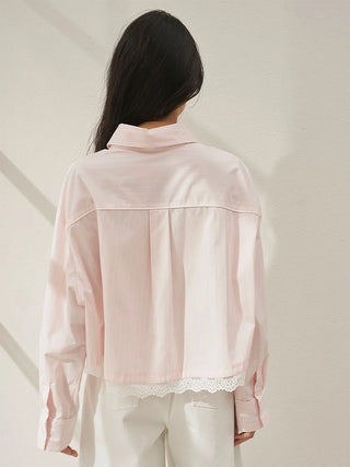 Lace Detail Stripe Shirt