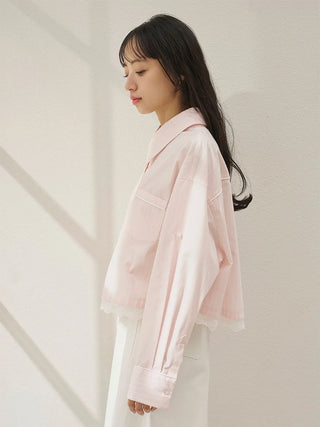 Lace Detail Stripe Shirt