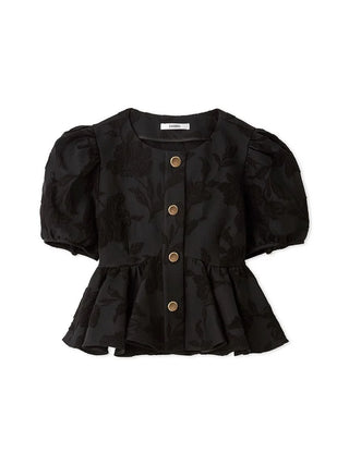 Jacquard Peplum Blouse