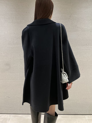 River Flare Oversized Coat in black, Premium Fashionable Women's Tops Collection at SNIDEL USA