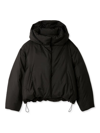  2-way Cropped Hooded Puffer Jacket in black, Premium Fashionable Women's Tops Collection at SNIDEL USA