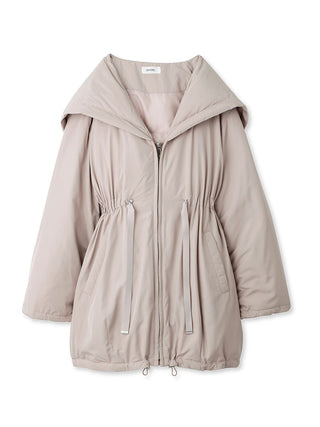 Nishikawa Lady Mod Down Hoodie Jacket in Pink Beige, Premium Fashionable Women's Tops Collection at SNIDEL USA