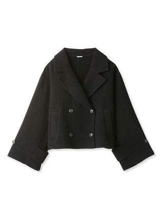 River P Oversized Wool Coat in Black, Premium Fashionable Women's Tops Collection at SNIDEL USA