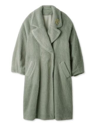 Shaggy Cocoon Coat in olive, Premium Women's Outwear at SNIDEL USA.
