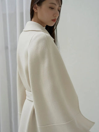 River Flare Cape Coat in Ivory, Premium Women's Outwear at SNIDEL USA