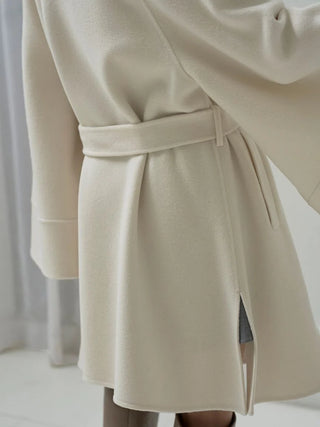 River Flare Cape Coat in Ivory, Premium Women's Outwear at SNIDEL USA