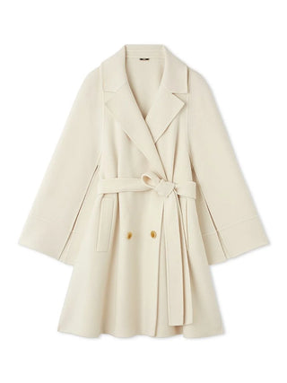 River Flare Cape Coat in Ivory, Premium Women's Outwear at SNIDEL USA