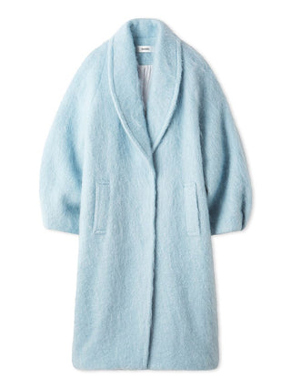 Shaggy Long Coat in BLUE, Premium Women's Outwear at SNIDEL USA.